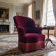 Vintage burgundy fringed armchair/chair