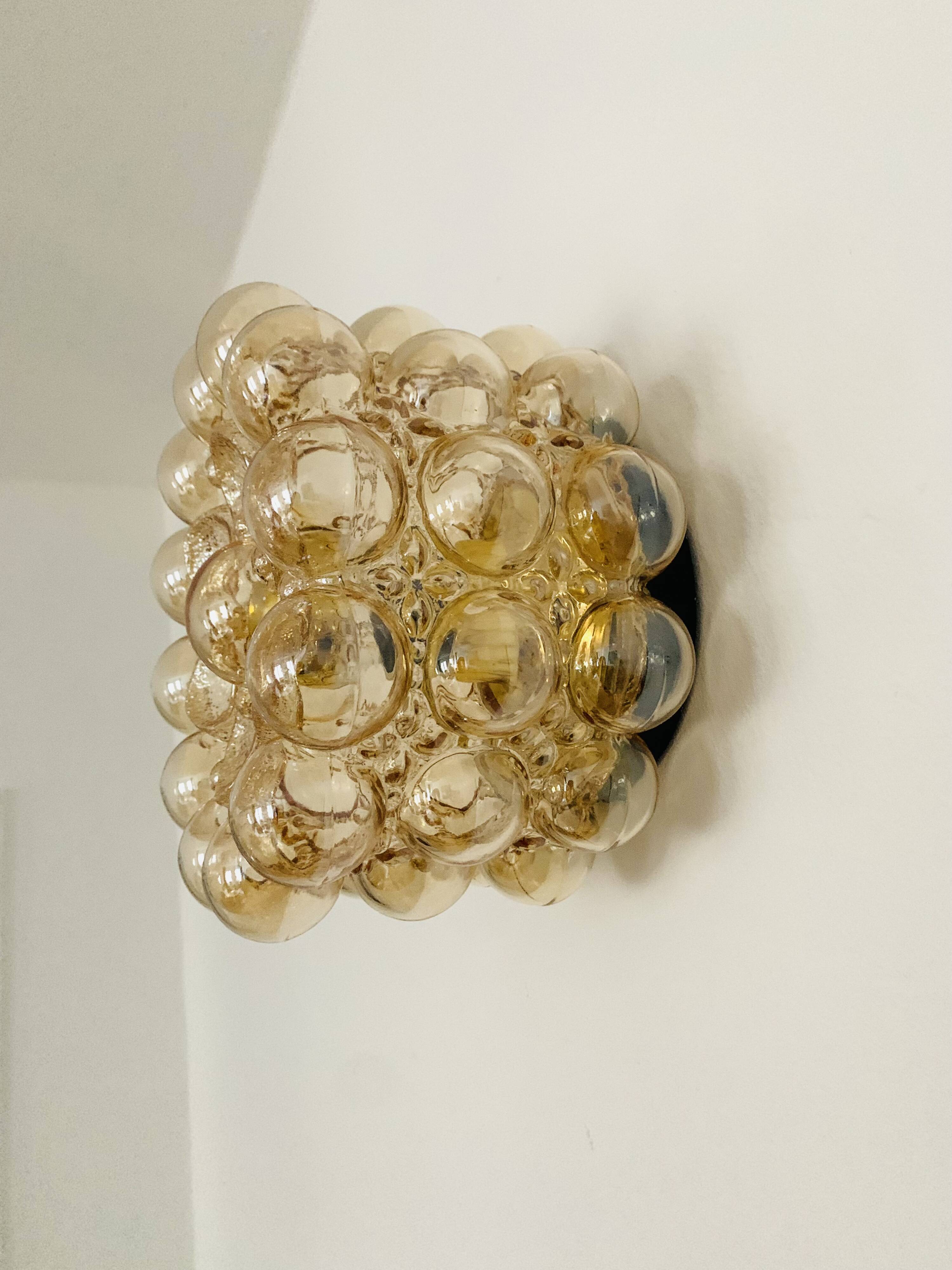 Large Bubble Glass Wall Lamp or Flush Light by Helena Tynell for Glashütt
