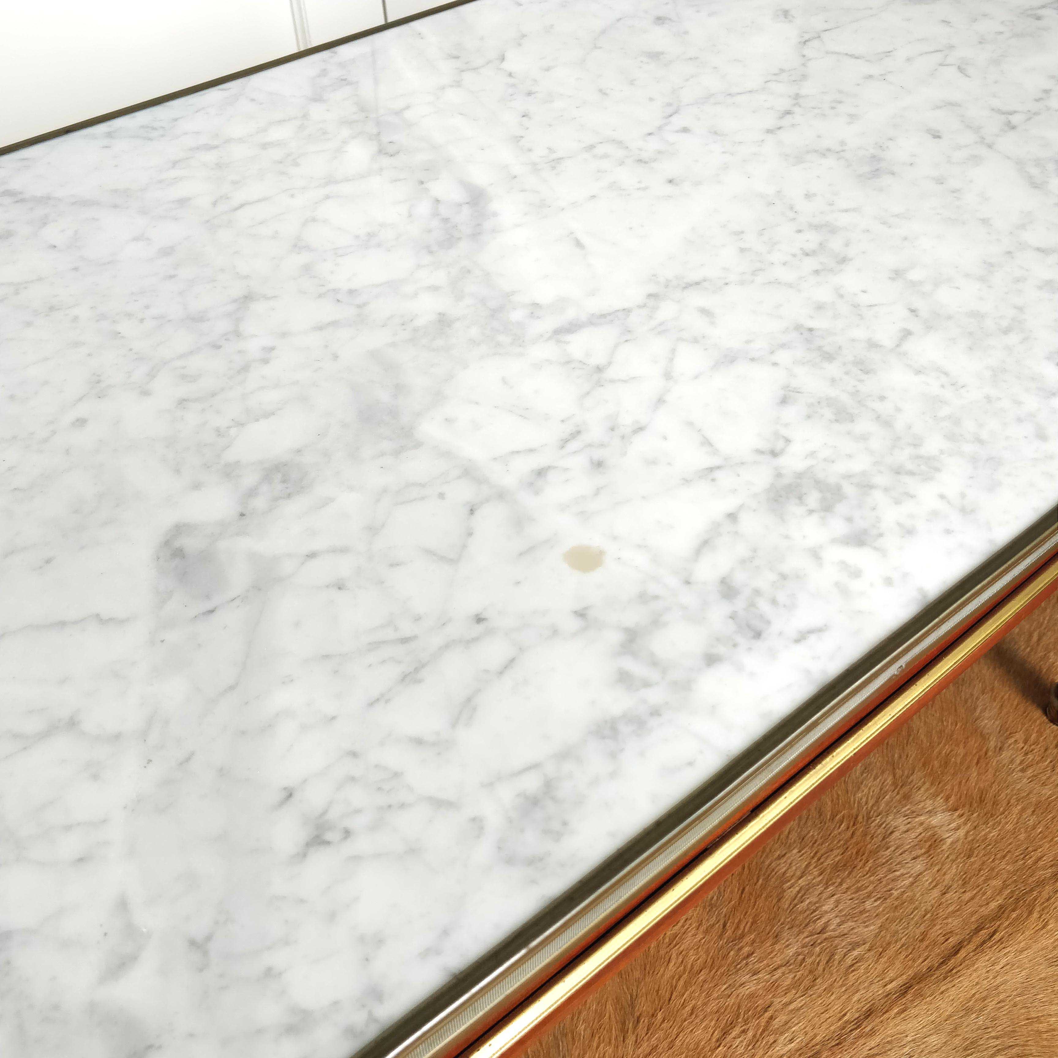 Louis XVI-style white marble coffee table