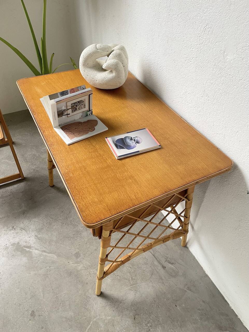 Bureau rotin Louis Sognot et sa chaise