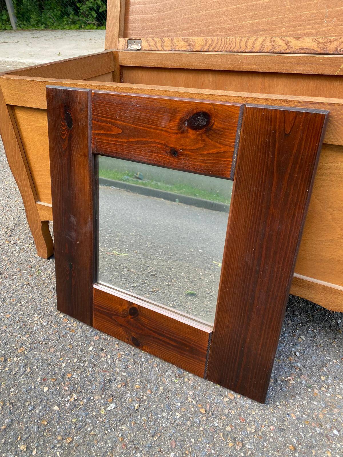 Vintage solid wood mirror 40cm