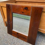 Miroir vintage en bois massif 40cm