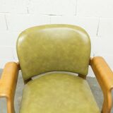 Bruno Rey solid beech bridge armchair for Dietiker 1960 green