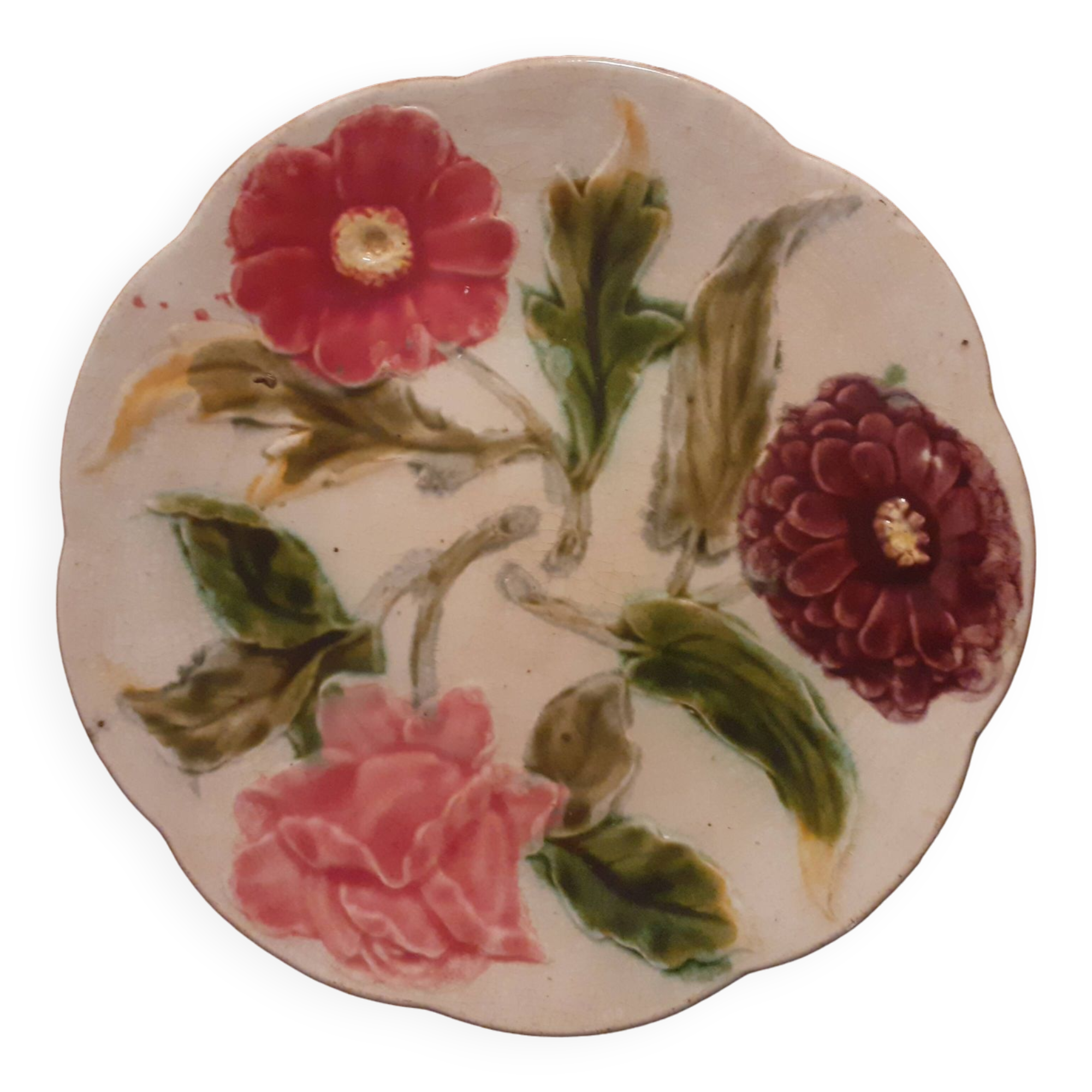 Old slip plate - Choisy le roy flower decoration