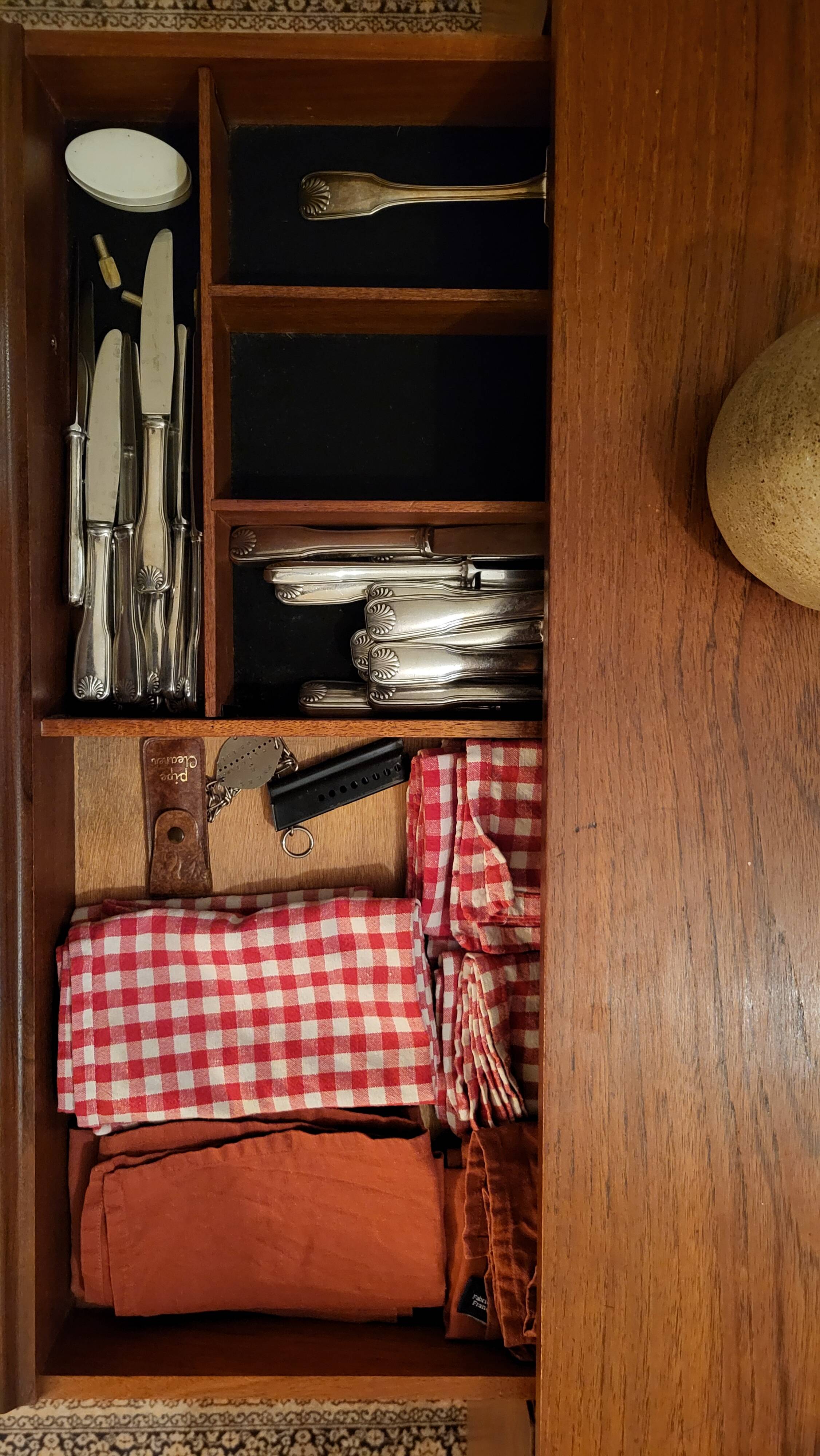 Sleek vintage Scandinavian sideboard with long handles