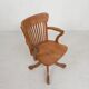 Oak office chair with adjustable spring system and height adjustment, 1950s.