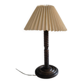 1950s turned wooden lamp