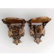 2 magnificent consoles/shelves in carved wood "FROM THE BLACK FOREST"