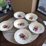 Series of 6 hollow plates porcelain of Gien model Chambord