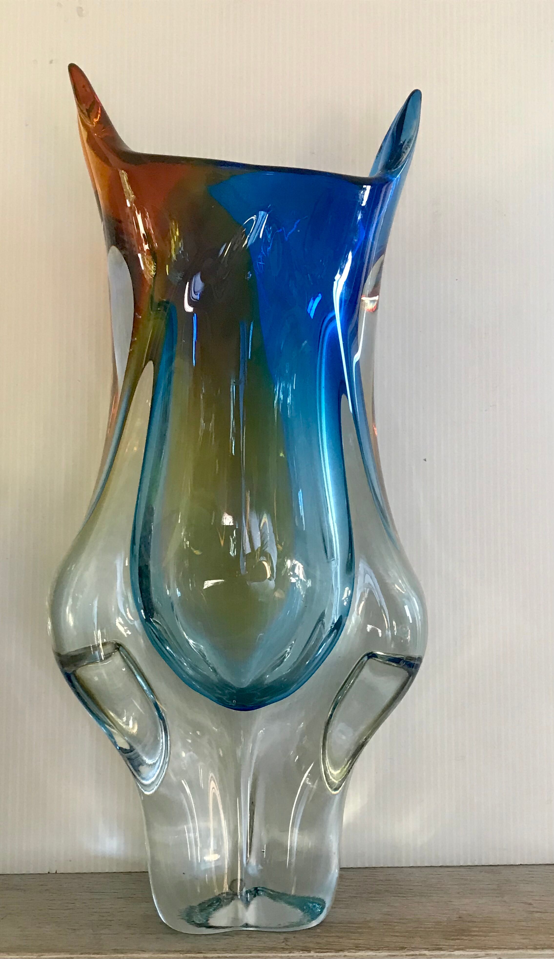 Glass vase by Art Chribska circa 1960