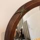 Antique Bevelled Oval Mirror Wood Frame & Bronze Decorations Louis XVI Style