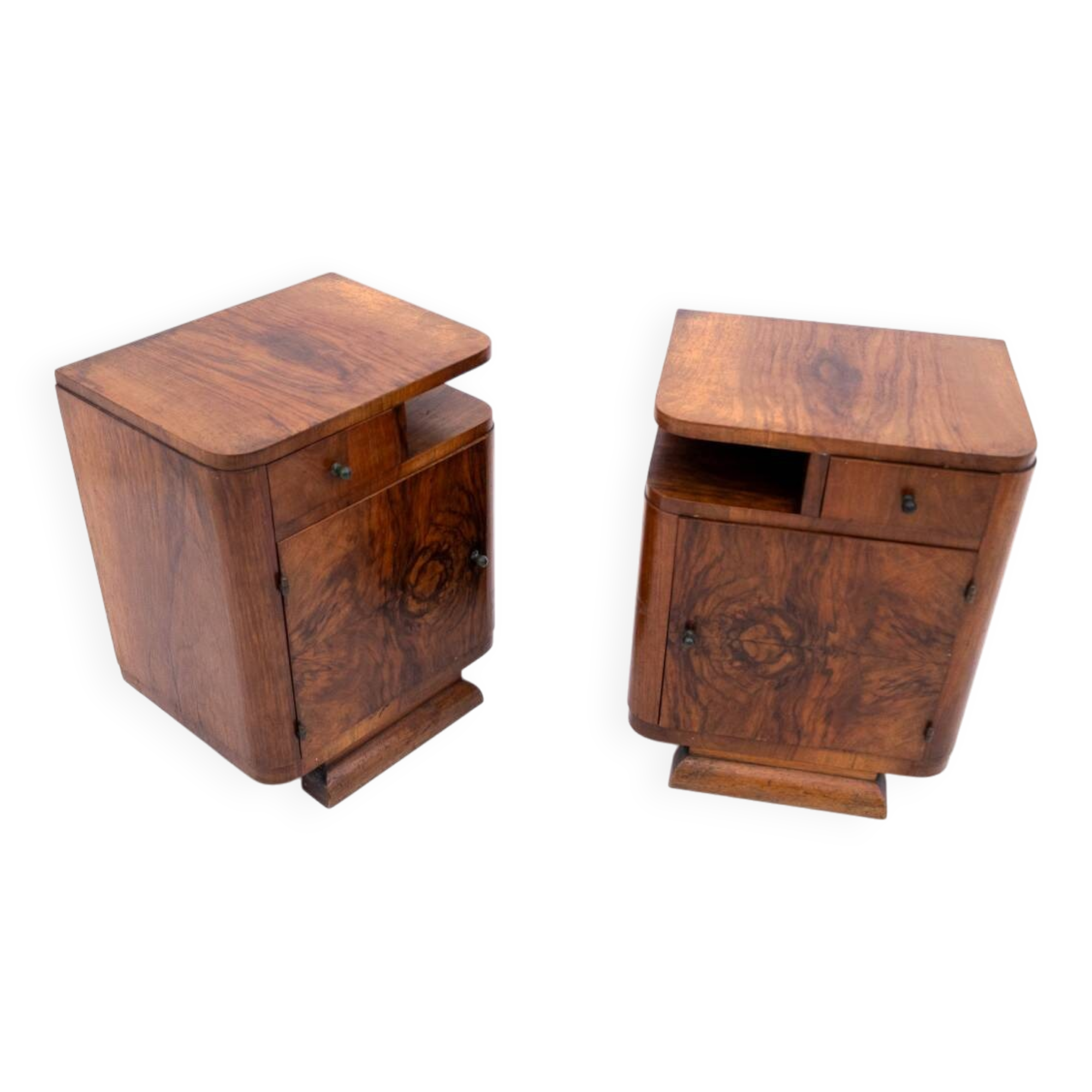 Pair of Art Deco bedside tables, Poland, 1930s.
