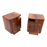 Pair of Art Deco bedside tables, Poland, 1930s.