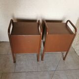 Pair of boarding school bedside tables