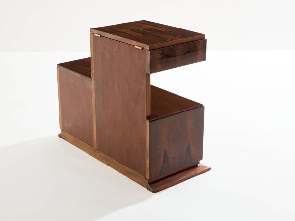 Cabinet de couture Art deco moderniste palissandre laiton vers 1940