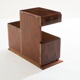 Art Deco Modernist Rosewood Brass Sewing Cabinet circa 1940