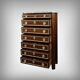 Mahogany veneer chest of drawers, Louis XVI period – Late 18th century