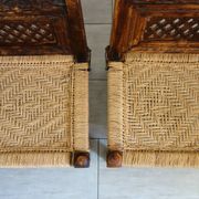 2 traditional Pida chairs, India, 1950s/60s