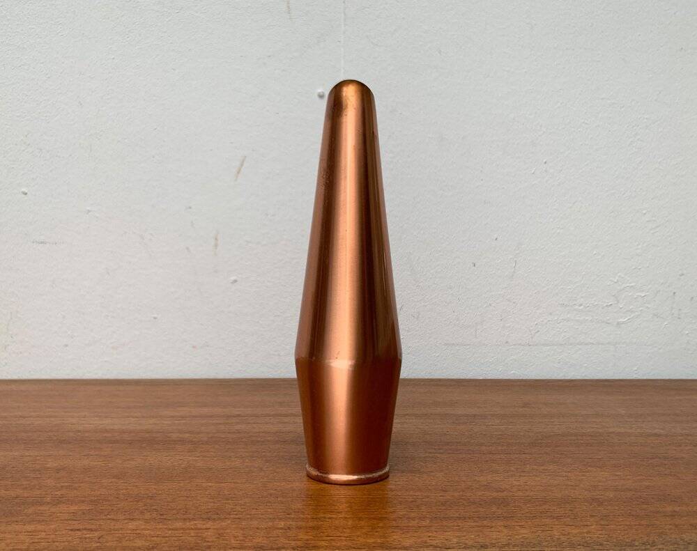 Carafe Vase Cooper and Teak German Mid-Century, 1950s