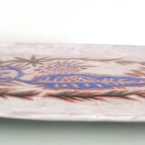 Large oval enamelled terracotta dish by Jean Lurçat from the 1950s