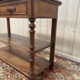 Console époque Napoléon III en noyer et marbre blanc