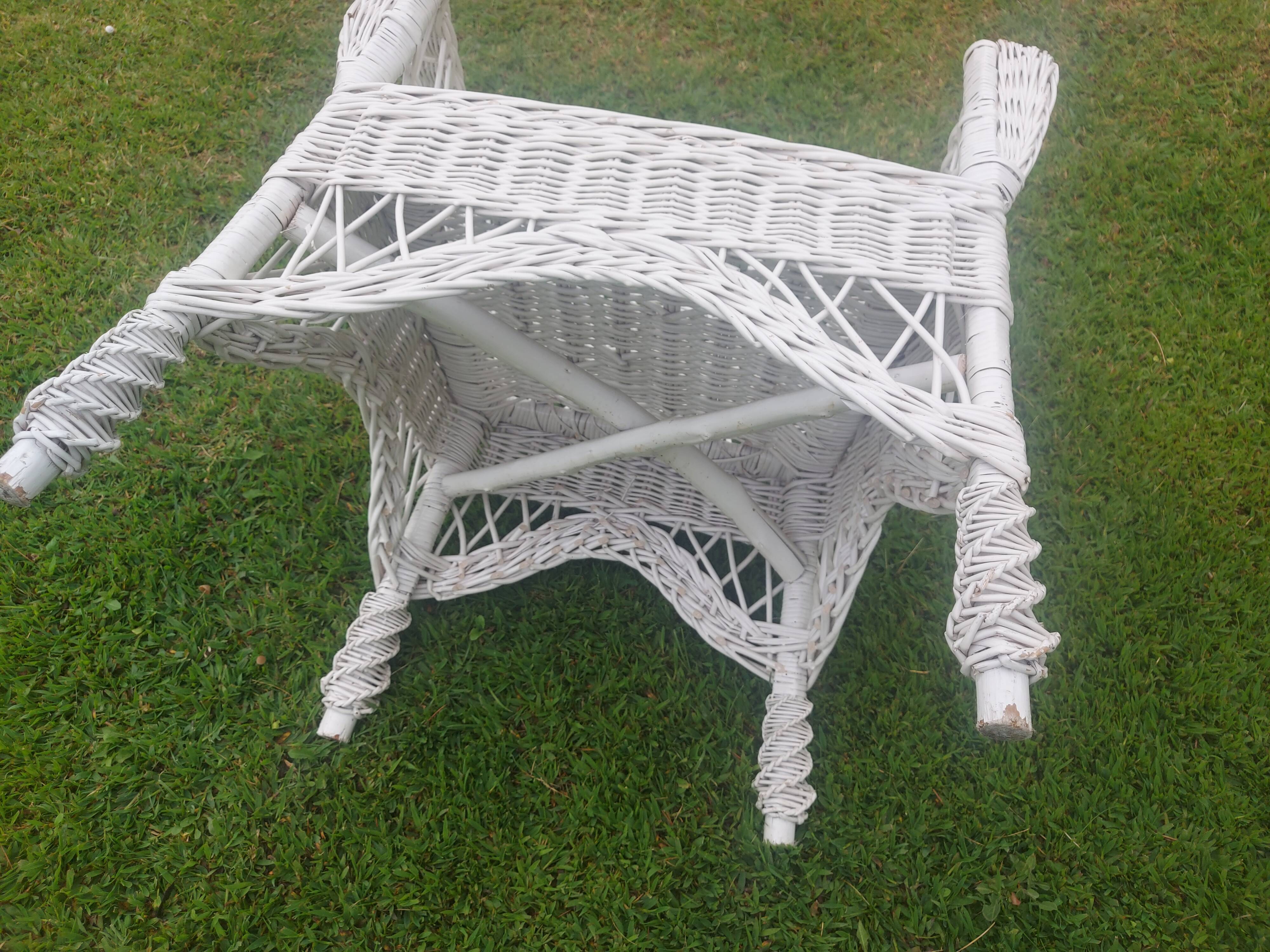 Rattan armchairs, white lacquered