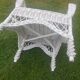 Rattan armchairs, white lacquered