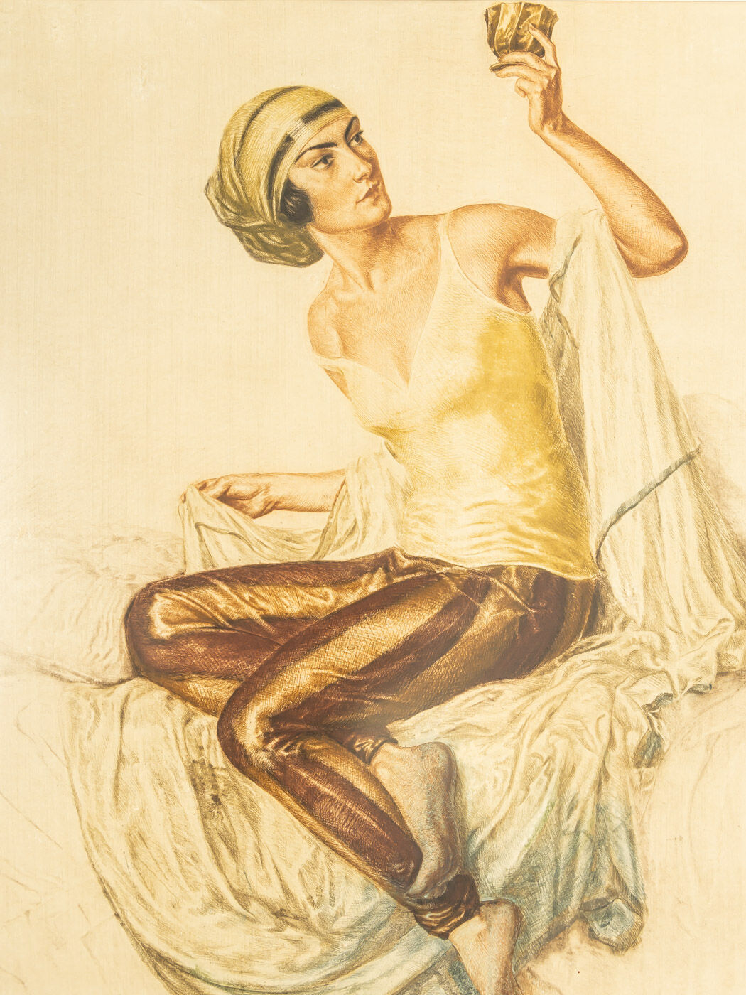 Ivo saliger “friend of hafez”. original color etching