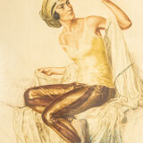 Ivo saliger “friend of hafez”. original color etching