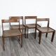 Chaises en bois vintage, années 1960, ensemble de 4