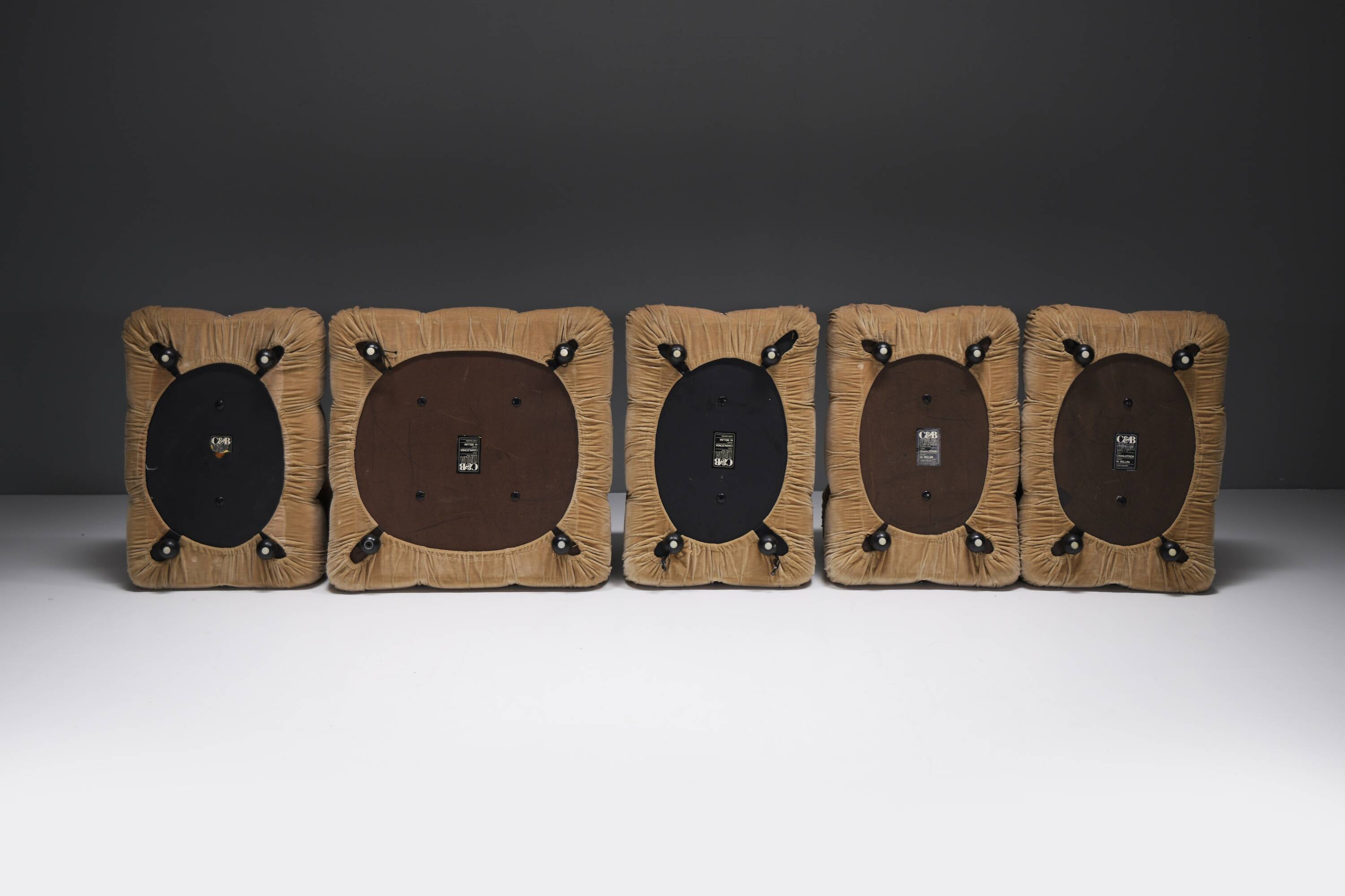 Vintage Camaleonda set & 3 Gli Scacchi tables by Mario Bellini for C & B Italia