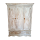 Wardrobe wardrobe 3 doors cerused gray pastel green