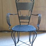 Fauteuil en fer forgé style 1900 laqué noir