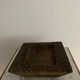 Square ashtray vintage carved wood