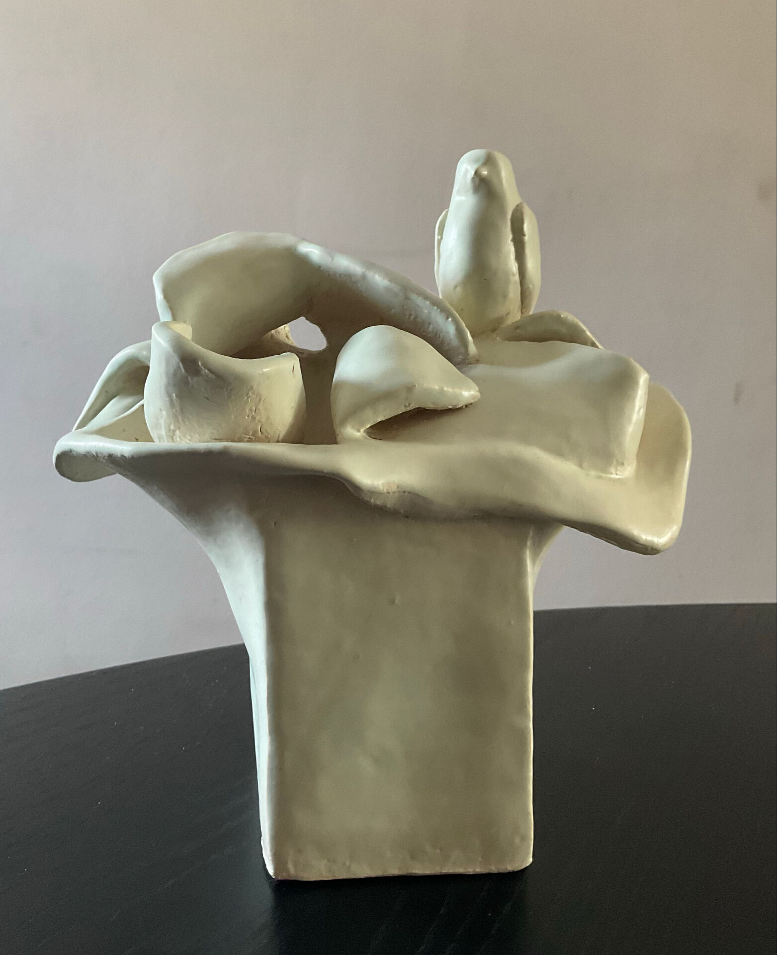 Vintage ceramic vase, glazed and signed.