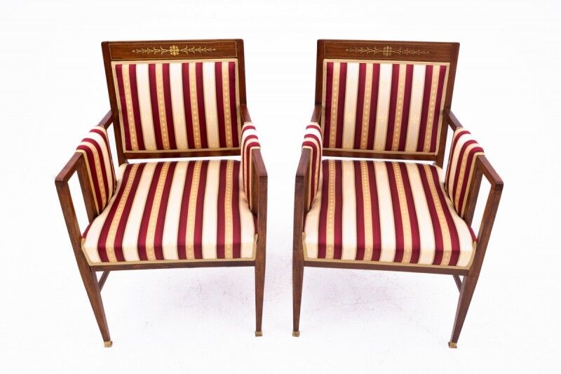 A pair of antique armchairs from the late 19th century, France. After renovation.