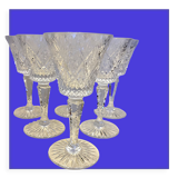 6 verres à eau en cristal taillé