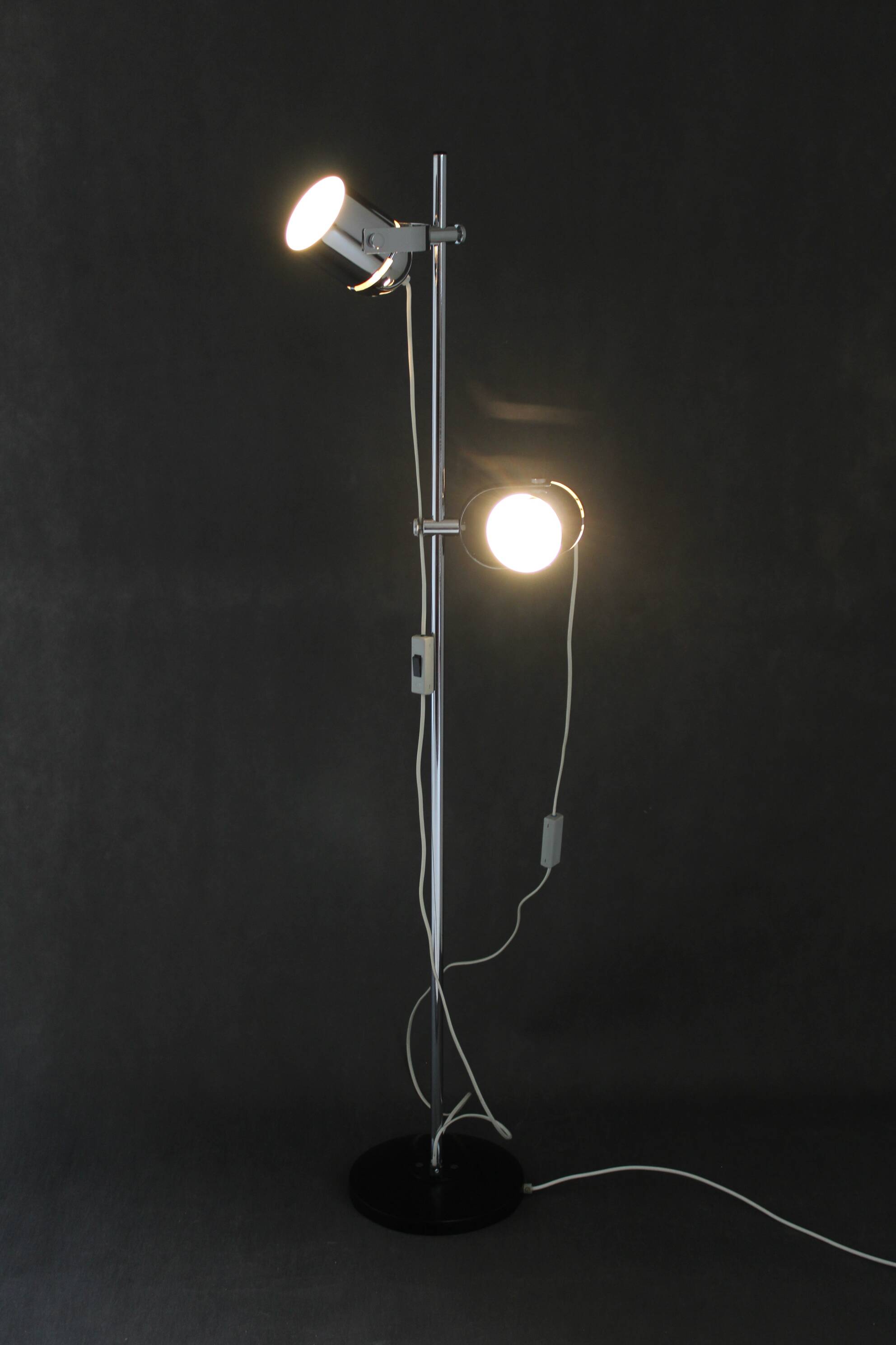 1970s Stanislav Indra Chrome Plated Floor Lamp, Czechoslovakia