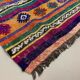 Colourful Vintage Turkish Kilim 318x138 cm Kelim Rug Wool Red Green Black Large