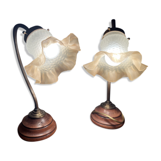 Paire de lampes de table tulipe