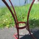Antique wrought iron gueridon repainted in burgundy red.
