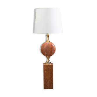 Barbier floor lamp in red travertine