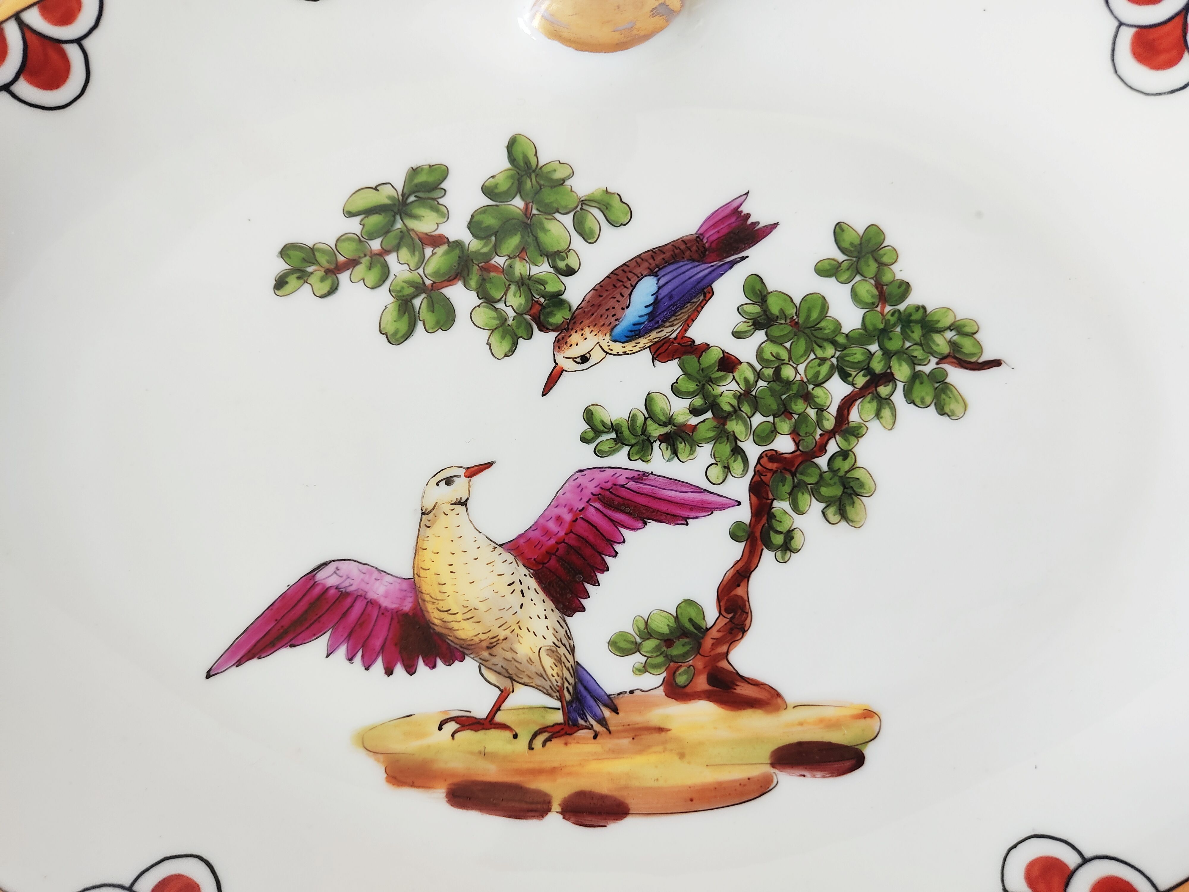 Empty pocket décor birds hand painted Limoges
