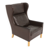 Fauteuil scandinave en cuir, Danemark, 1960