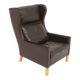 Fauteuil scandinave en cuir, Danemark, 1960