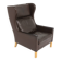 Fauteuil scandinave en cuir, Danemark, 1960