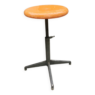 Tabouret Industriel vintage jaune