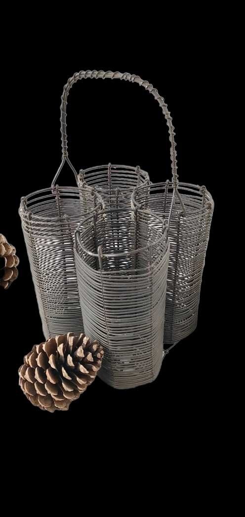 Basket holder 4 bottles in metal wire