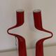 Pair of vintage red metal candleholders by Mikaela Dorfman for Menu Denmark