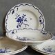 Six "grandma" plates of gien with blue flowers